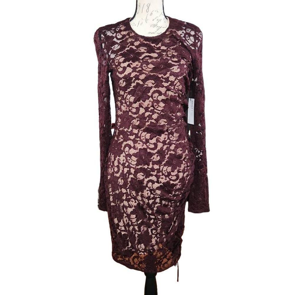 Bailey 44 Women's Size Large Port Bodycon Disinformation Lace Long Sleeve Dress